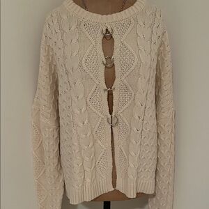 Elegant Cream Cable Knit Sweater